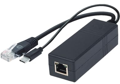 Divisor Gigabit PoE con salida tipo C de 5 V/2,5 A, sin adaptador adicional para ahorrar tomas de corriente y cables, ideal para HomeLab
