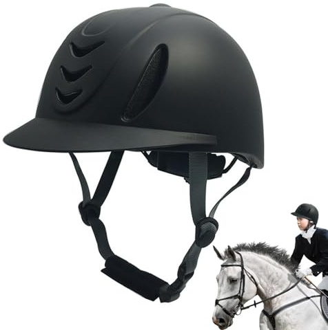 Cascos de equitación | Casco de seguridad antisudor con orificio de ventilación | Correa ajustable ventilación verano Sweatproof Ultra-light Hat Safety Hat para niñas