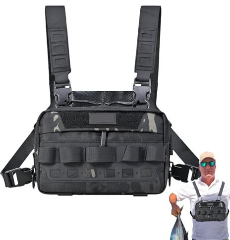 Zaino da a mosca, borsa da petto per esterni, gilet leggero per donne e uomini, per allenamenti, caccia, ciclismo, escursionismo, attività all'aperto, Nero, riferimento alla descrizione