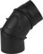 Ofenrohr Knie Winkel Bogen 0-90° verstellbar mit Tür Stahlrohr Abgasrohr Senotherm Schwarz 2mm Heizung Rauchrohrbogen (150mm)