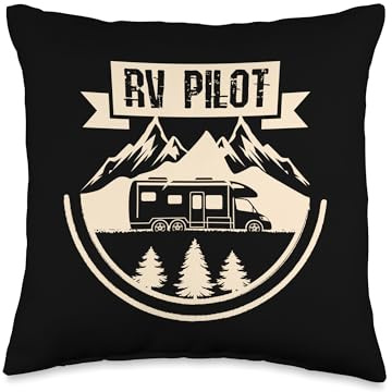 RV Pilot I Camping Motorhome I Vacation Camping Throw Pillow