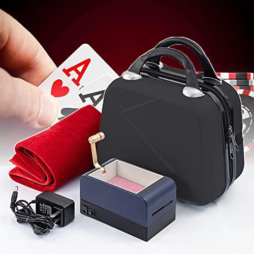 Distributeur automatique de cartes, machine de fractionnement de cartes rotative à 360 ° portable avec nappe de poker et batteur de cartes à jouer électrique pour 2 à 8 personnes, pas de fonction de m
