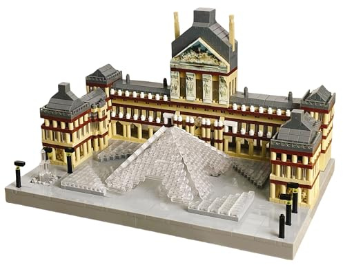 Set di Mattoncini Micro Mini del Louvre per Architettura Giocattolo da Costruzione per Adulti Unisci il Tuo Amore per Il Louvre