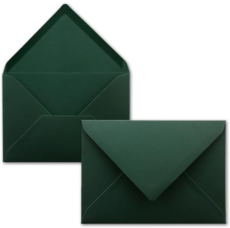 100 enveloppes - vert pin - DIN C6 - 114 x 162 mm - enveloppes avec colle humide sans fenêtre pour cartes de vœux et invitations - série FarbenFroh