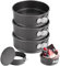 LOPYXBR 3PCS 20cm Springform Cake Tin, 8 Inch Cake Tins for Bakings, Non-Stick Loose Bottom Cheese Cakes Tins for Baking 8 Inch Round, Black Cakes Tin for Baking for Restaurants, Home Kitchen
