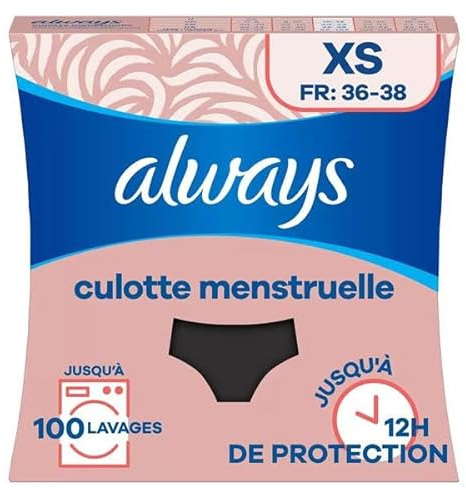 Always Culotte Menstruelle Lavable XS Flux Modéré À Abondant 1 unité