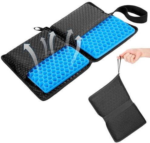 Hejo Cojín de Gel para Silla de Oficina, Cojín de Asiento de Nido de Abeja, Cojín de Gel Plegable, Cojín Silla de Gel Multifuncional, Portátil Cojin para Coche, Oficina, Silla de Ruedas, Avión