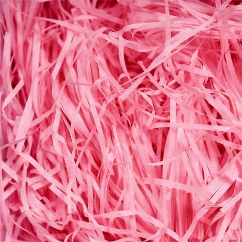 100g Pink Shredded Tissue Paper for Gift Boxes, Hampers and Gift Bags | Ideal Hamper Filling Gift Packaging Filler Suitable Birthday Wedding Easter Christmas Anniversary Luxury Presentations