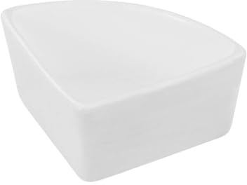 LuckyOpt Hamster Food Bowl, Small Animal Ceramic Food & Water Bowls Arc-Shaped Easy to Clean Guinea Pig Bowl Anti Flipping Hamster Bowl for Hamsters, Hedgehogs, Guinea Pig, Mouse (White)