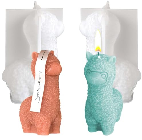 2 Silikonformen Gießformen Weihnachten, FORMVERSITY Silikonform Alpaka, Gießformen Silikon, Alpaka Gießform Kerzen Silikonformen, Seifenformen Silikon Gipsformen zum Gießen für Kerzen, Seife, Gips