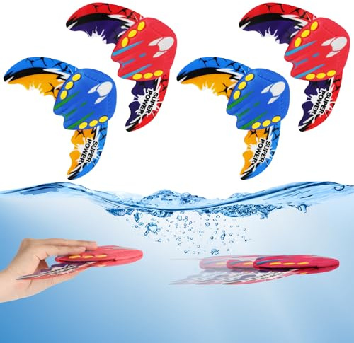 AOOHA Water Power Underwater Glider Toy, 4PCS Stingray Glider with Adjustable Fins,without Batteries Devil Fish Swimming Pool Diving Toys for Adults and Children Over 3 Years Old
