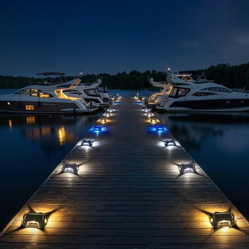 AGPTEK 3 Color Modes (Warm/Blue/White in 1) Solar Driveway Lights Outdoor