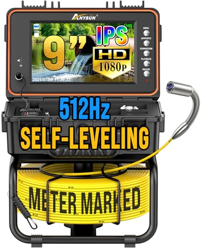 Anysun Telecamera di Ispezione con Autolivellante, Trasmettitore 512Hz