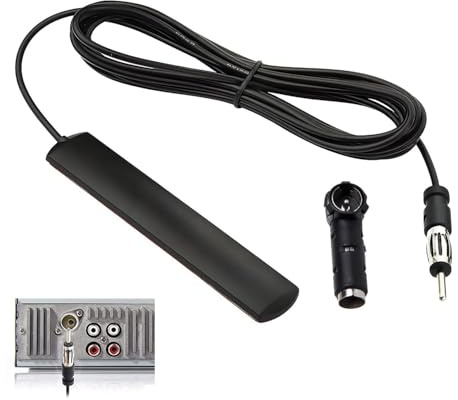 Antenna autoradio, antenna FM per parabrezza, antenna autoradio, antenna radio patch per parabrezza, cavo da 3 metri con connettore DIN