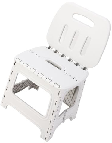 Hamwesh Escabeau Pliant, Plastique PP Robuste, capacité de Poids de 300 Livres, Poignée Ergonomique, Escabeau Pliable Compact, pour Enfants avec Poignée Portable pour Cuisine, Salle de Bain, (L)