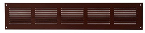 500x100mm Rejilla de Ventilación con Mosquitera - Rejillas de Aireación Metálicas - Acero, Marrón