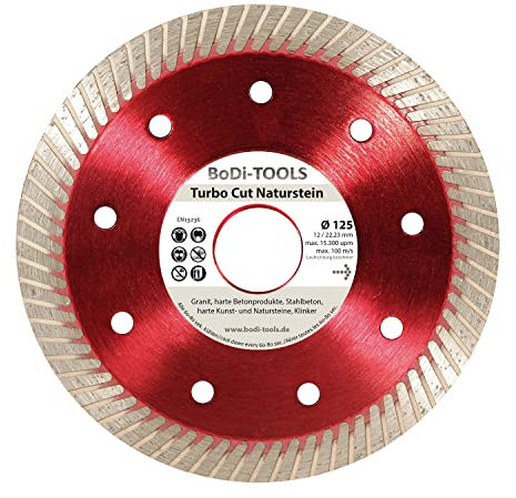 disco diamantato 115/125 Piastrelle 22,23 mm Foro Disco diamantato per gres porcellanato, ceramica, piastrelle, smaltata klinker, sottile pietre naturali, Dura Tools pavimento – BODI, 115 mm, 1