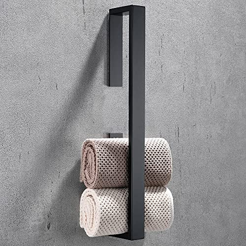 Melairy Handtuchhalter Ohne Bohren Gästehandtuchhalter Edelstahl Schwarz Handtuchstange Selbstklebend 40CM
