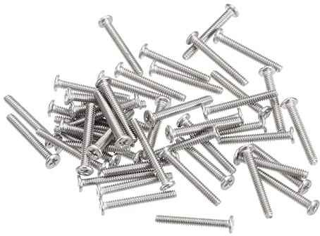 sourcing map M1.4-0.3 x 10mm 50 viti a testa rotonda piatta in acciaio inox 304 Phillips Drive viti per macchina di fissaggio hardware per collegamento mobili