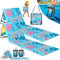 KESSER® 2er Set Strandmatte klappbar mit Verstellbarer Rückenlehne, Tragegurt, wasserdichter Tasche & Aufbewahrung – Faltbare Sonnenliege für Strand, Garten & Terrasse je 130 kg belastbar