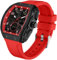 findtime Rechteckige Herrenuhr Cooles Design Kreative Herren Uhren Digital Analog Quarz Armbanduhr mit Doppelzeit Timer Stoppuhr 5ATM Wasserdicht Rot Sportuhr