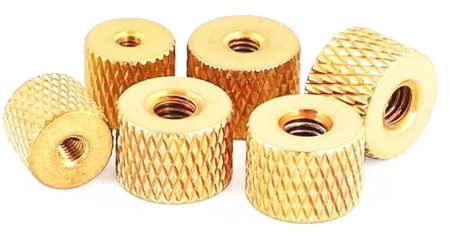 Écrou moleté en laiton M2 M2.5 M3 M4, 10 pièces, écrous à serrer à la main, moleté cylindrique torsadé, écrou en cuivre(M2-10pcs)