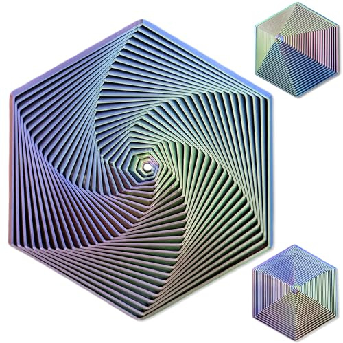 Echehi Giocattolo Fidget Fractal Gradient per Bambini e Adulti, Design Visivo a Spirale 3D Allevia L'ansia, Rilascia i Giocattoli Rtress. Viola Sfumato