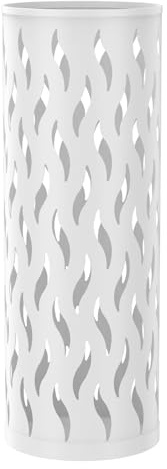 Kandishiex Umbrella Stand Metal Umbrella Holder Hollowed Umbrella Rack Freestanding Umbrella Stand Rack Practical Umbrella Organizer Indoor Umbrella Storage Rack for Home Entryway(white-1-circular)