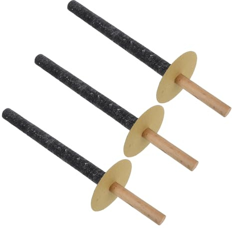 HAKIDZEL 3pcs Wooden Stake Fire Torches Outdoor Garden Decor Victorian Patio Torch Light for Camping Wedding Festivals