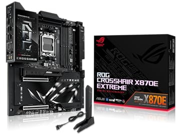ASUS ROG Crosshair X870E Extreme AMD X870E AM5 E-ATX Gaming Motherboard – 20+2+2 Power Stages, DDR5, PCIe 5.0, 5X M.2, 5G & 10G LAN, Wi-Fi 7, USB4 Type-C, 5” LCD, AI Overclocking & Networking
