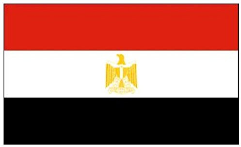 SHATCHI National Flag Ägypten Ägyptische Nationalflagge mit Ösen, groß, 1,5 x 0,9 m, 5x3'