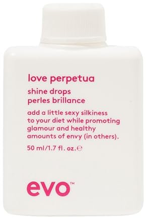 Evo love perpetua shine drops 50ml I Glossing für unglaublichen Glanz I für krauses, widerspenstiges und coloriertes Haar I verleiht Geschmeidigkeit, Glanz und reduziert Frizz I vegan, ohne Sulfate