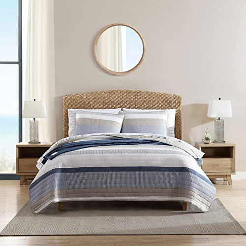 Nautica - Twin Quilt Set, Soft & Breathable Cotton Bedding with Medium Weight Feel, Reversible 2 Piece Bed Set with Matching Pillowcase (Galewood Blue)