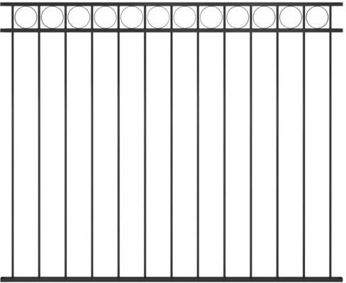vidaXL Panneau de clôture en acier 1,7 x 1,5 m noir