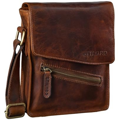STILORD Umhängetasche aus Leder braun - 8 Zoll Schultertasche - Vintage Ledertasche für Männer - Herren Messenger Bag 'Steve'