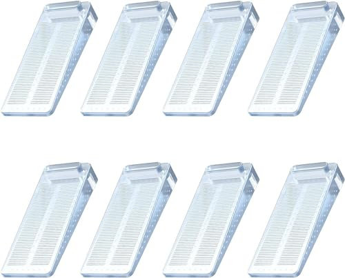 Türstopper Boden, Yosemy Gummi Türkeil Rutschfest Höhenverstellbar Fensterstopper Keil, Ungiftig Kein Unangenehmer Geruch, für Alle Hartböden,Badezimmer, Balkontür, Kinderzimmer (Transparent, 8stk)