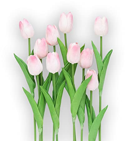 levante group – Tulipani Finti Realistici in Lattice Rosa – Mazzo di Fiori Artificiali Realistici per Decorazioni Casa, Ufficio, Eventi – Tulipani Finti 10pz