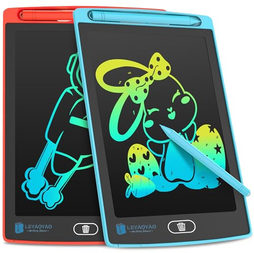 Tablette Enfant 8,5 Pouces, Lot 2 Ardoise Magique LCD, Jouets Gribouillages Colorés, Cadeaux pour Filles 3-8 Ans, Garçons