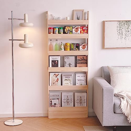 Heehee Estantería de Madera Maciza Organizador para Libros, Almacenamiento de Juguetes y Estante de Pared para Niños y Adultos