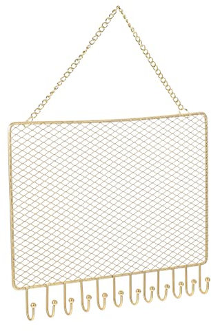 DOITOOL Support Mural Porte-bijoux En Fer Peint, Étagère Rectangulaire En Maille, Porte-boucles D'oreilles Suspendu Pour Organisation De Bijoux, Pour Maison Et Salon Décoratif