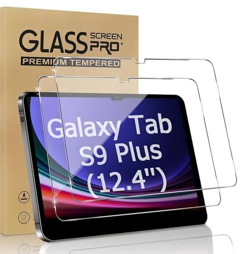 XZC [2 Pack Samsung Galaxy Tab S9 Plus/S8 Plus/S7 Plus/S7 FE 5G 12,4 Zoll, 9H Härte gehärtetes Glas Screen Saver mit S Pen kompatibel (S9/S8/S7 Plus 12,4 Zoll)