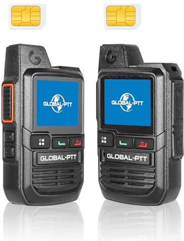 2-Pack 4g LTE Global Walkie Talkies with Sim Cards - Handheld PoC Two Way Radios Unlimited Range - Rechargeable PTT Push to Talk Over Cellular Radio Long Range (2)