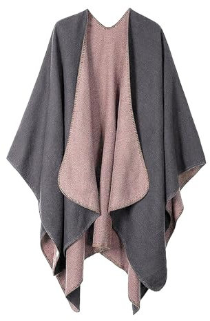 FUPODD Poncho Damen Winter Warm Elegant Poncho Decke Schultertuch Poncho Cape Trachtentuch Umhang Strick Poncho Mantel Winter Poncho Schal Frauen Strickponcho Geschenk Für Geburtstag Weihnachten
