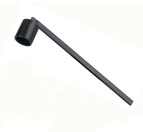 HUATEEN Éteignoir à Bougie en Acier Inoxydable,Extincteur de Bougie Noir avec Long Manche Cloche pour Éteindre Les Bougies Coupe Mèche Accessoire pour Bougies Parfumées et Maison