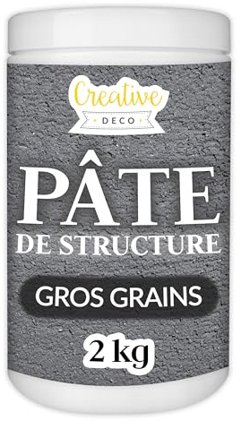 Creative Deco Modelling Paste Thick Coarse Paste | 2 kg | Dark Grey Paste | Texture Paste Acrylic Paint Structural Paste Medium for Art Project, DIY, 3D Effect, Structure, Texture