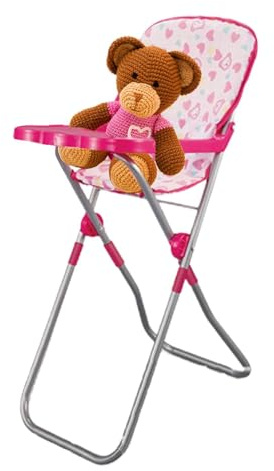 Toy Doll Pushchair, Doll Cot, Dolls Nursery Role Play Playset, Pretend Play Toy with Rocking Chair, High Chair & Cot Bed, Lightweight Dolls Stroller, Junior Nursery Simulation Set