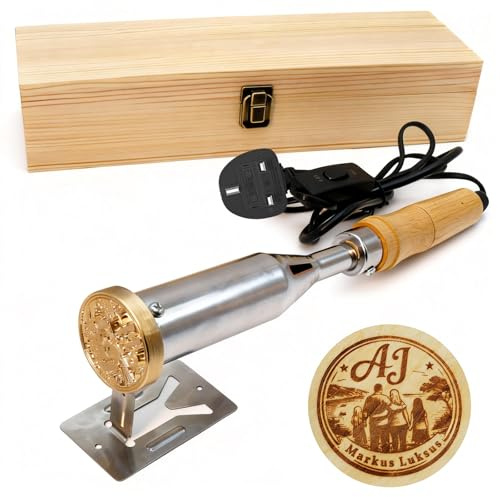 Custom Electric Branding Iron for Woodworking, Personalised Logo Engraving Stamp for Wood, Wood Burning Tool for Crafts, DIY Gift for Hobbyists and Craftsmen with Stand