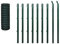 vidaXL Eurozaun-Set Maschendrahtzaun Gartenzaun Drahtzaun 10 x 1,5 m Stahl Grün