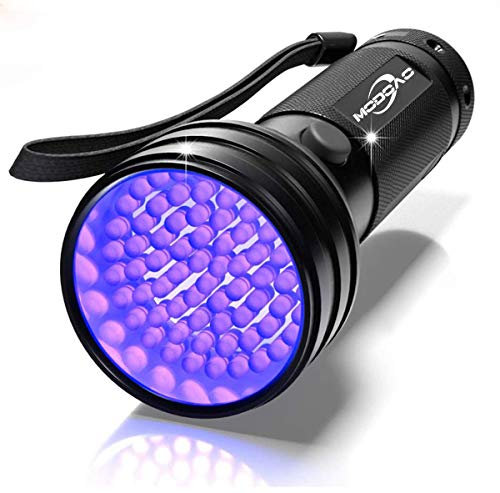 MODOAO UV Torch, UV Flashlight Black Light for Pet Urine Detection, 51 LED Blacklight Detector for Dog Urine, Pet Stains, Bed Bug on Carpet/Rugs/Floor