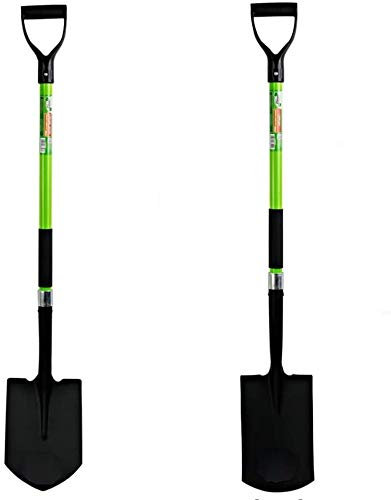 rg-vertrieb Gartenspaten Spitzspaten + Spaten Rund Fiberglasstiel Feldspaten Grabspaten Set Fiberglas